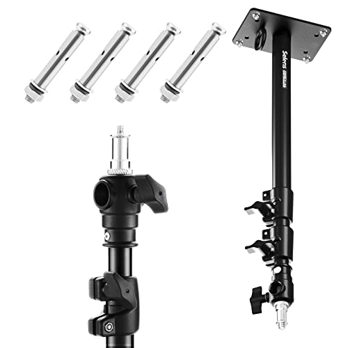 Selens Fotografie Wandmontage Ausleger Arm, 46.7-103cm, Wand Deckenmontage Boom Arm Einstellbare Länge mit 3/8" 1/4" Gewinde Universal Adapter für Foto Videoleuchten, Regenschirme, Reflektoren von Selens