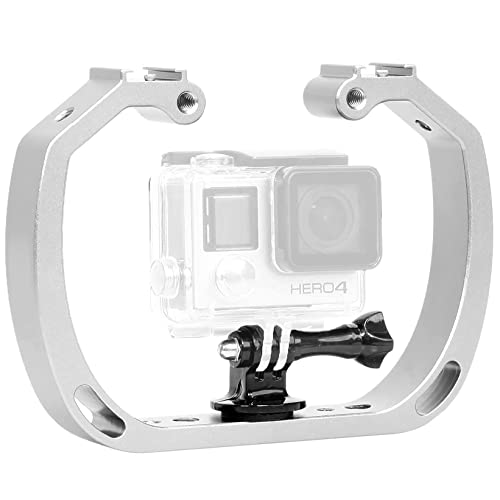 Selens Handheld Kamera Halter Doppelarmablage Unterstützung Stabilisator Griff Tauchen Unterwasser Fotografie Ausrüstung Mit 1/4 Schraube und Handschlaufe für Hero Xiaomi Yi SJCAM Sport Kamera von Selens