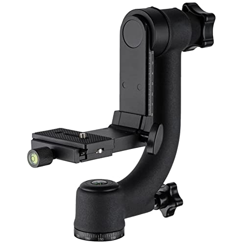 Selens Professional Heavy Duty Metall 360 Grad Panorama Gimbal Stativkopf für Digitale Kamera DSLR Tierischer Sport Draussen Fotografie, Stativkopf mit Schnellwechselplatte 1/4" Gewinde von Selens