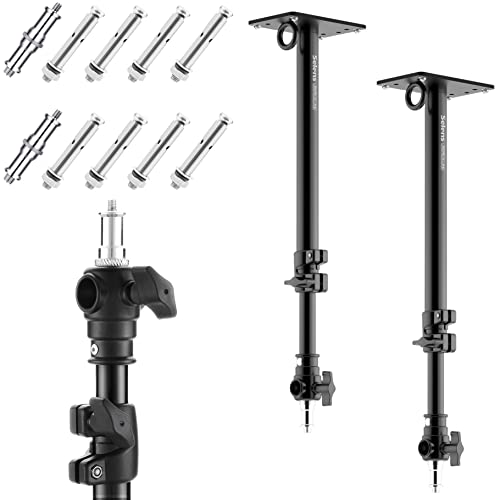 Selens Wandmontage Ausleger Boom Arm 55CM, Fotografie Wand Deckenmontage Arm 2 Stück Einstellbare Länge mit 3/8" 1/4" Gewinde Universal Adapter für Fotostudio Videoleuchten Regenschirme Reflektoren von Selens