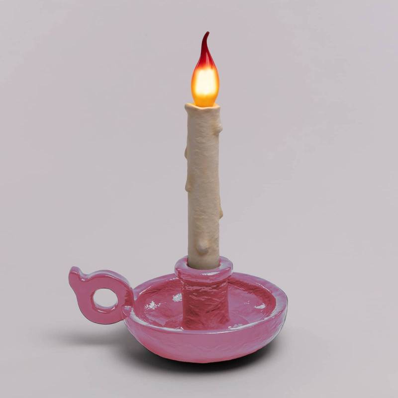 SELETTI Grimm Bugia Dekotischlampe Kerzenform pink von Seletti