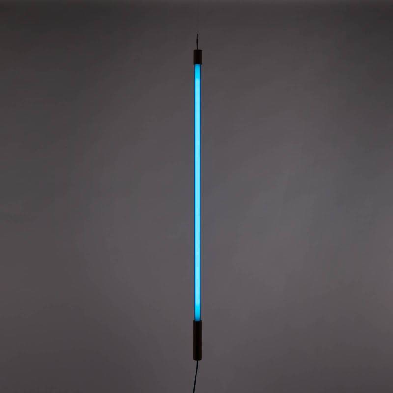 SELETTI LED-Leuchte Linea, blau, Holzdetails, universal von Seletti