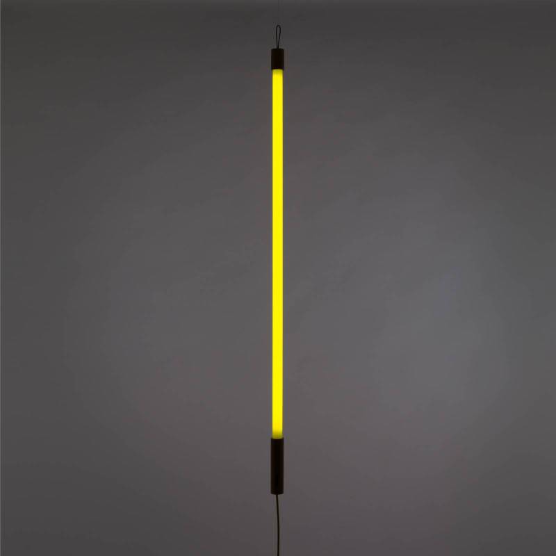 SELETTI LED-Leuchte Linea, gelb, Holzdetails, universal von Seletti