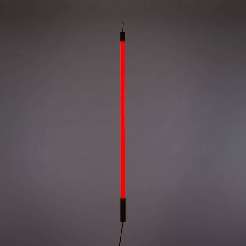 SELETTI LED-Leuchte Linea, rot, Holzdetails, universal von Seletti