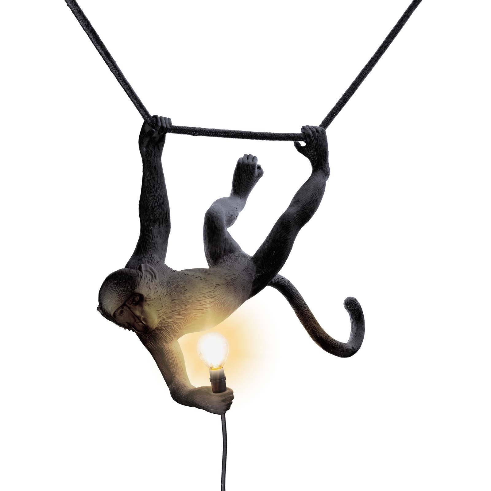 SELETTI Monkey Lamp, Breite 44 cm, schwarz, Stecker, IP44 SELETTI Monkey Lamp, Breite 44 cm, schwarz, Stecker, IP44 von Seletti