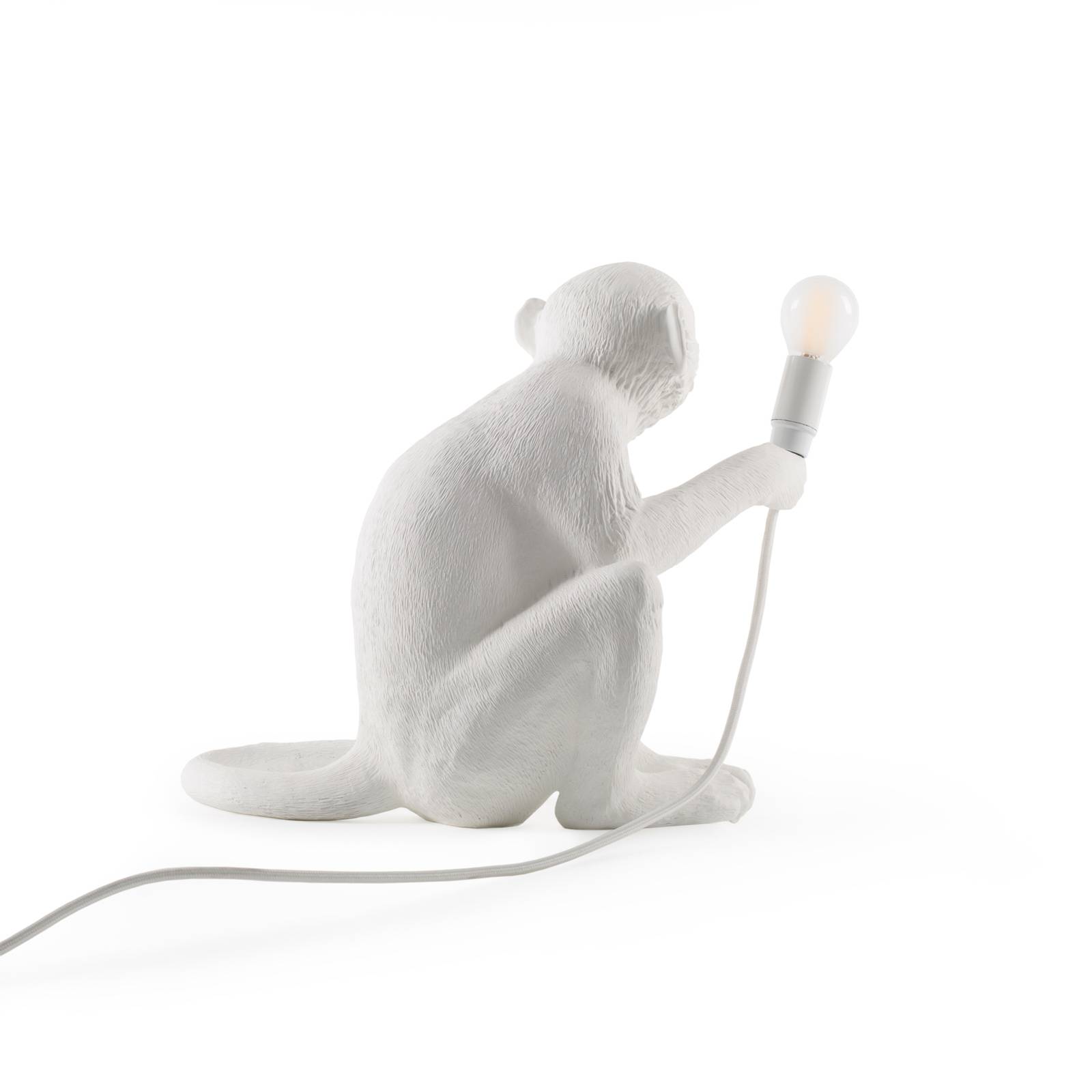 SELETTI Monkey Lamp LED-Dekoleuchte weiß sitzend von Seletti