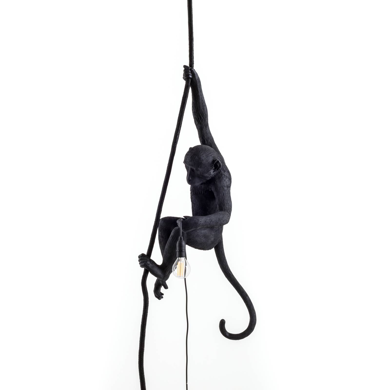 SELETTI Monkey Lamp LED-Hängelampe hängend schwarz von Seletti