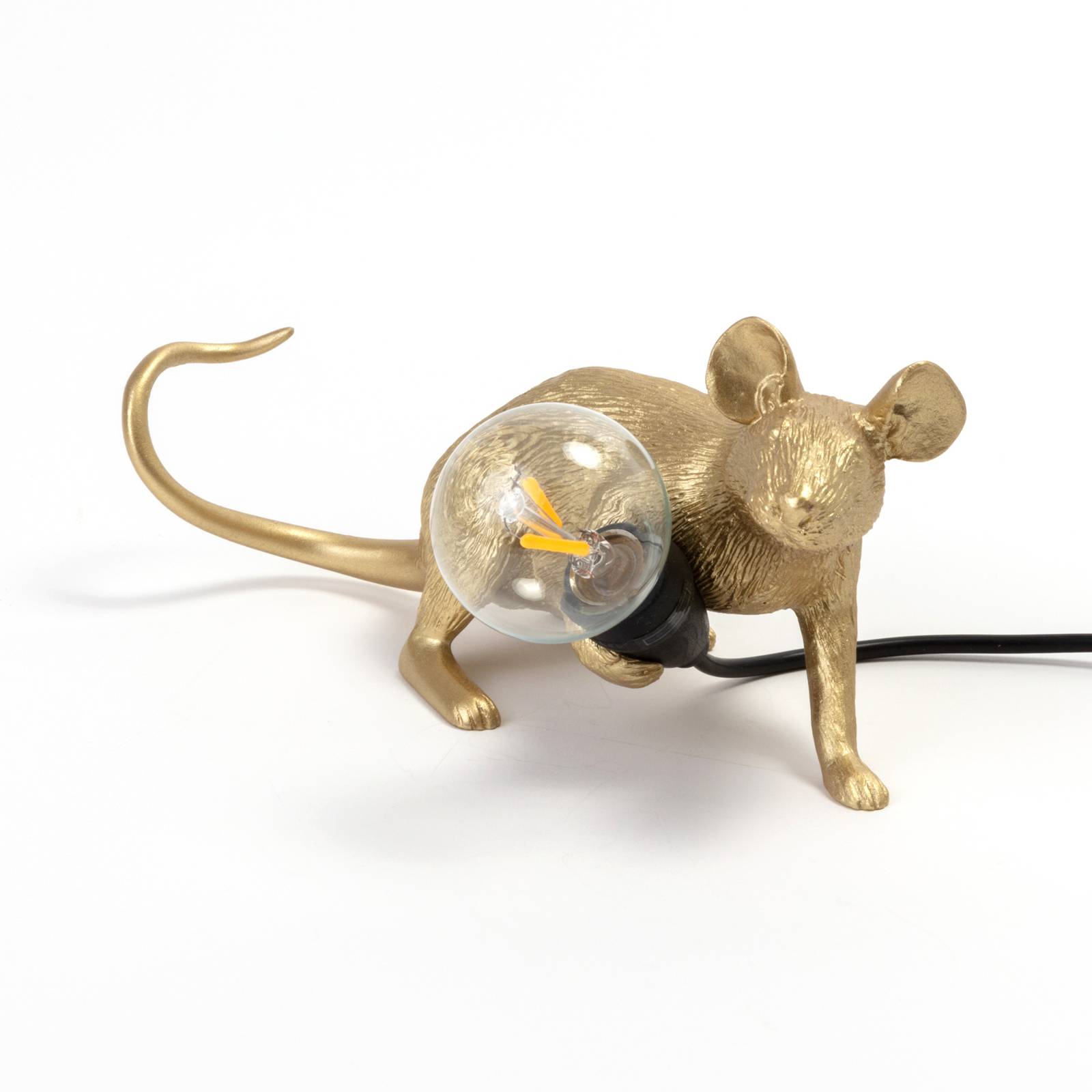 SELETTI Mouse Lamp LED-Dekolampe USB liegend gold von Seletti