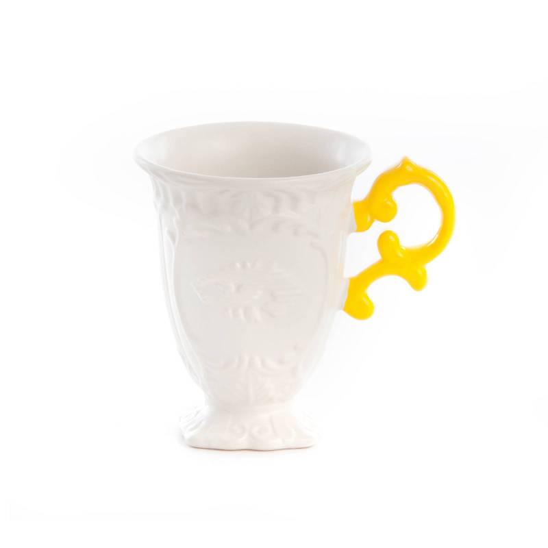 SELETTI Tasse I-Wares, weiß / gelb, 300 ml, Porzellan von Seletti