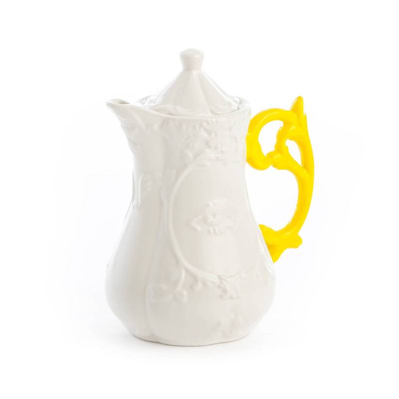 SELETTI Teekanne I-Wares, weiß / gelb, 1,2 Liter, Porzellan von Seletti
