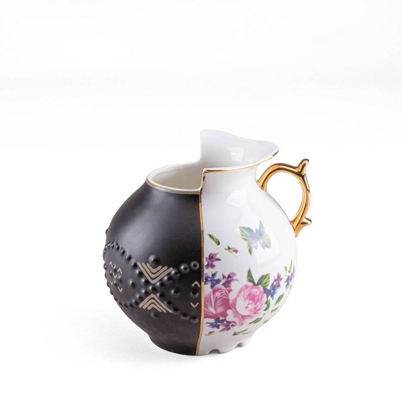 SELETTI Vase Hybrid Lfe, weiß / bunt, Ø 19,5 cm, Porzellan von Seletti