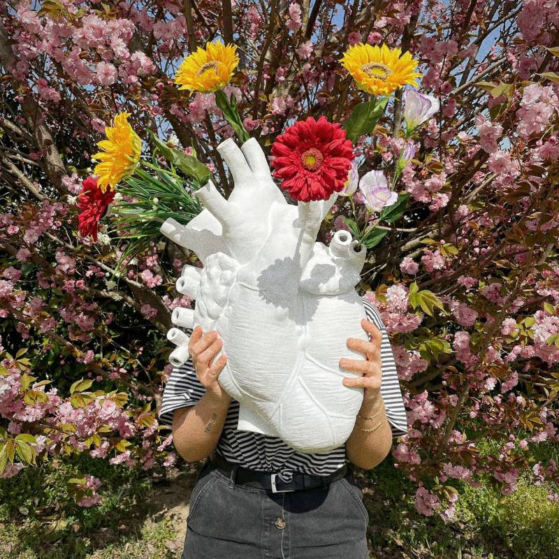 SELETTI Vase Love in Bloom Giant, weiß, H 60 cm, Fiberglas von Seletti