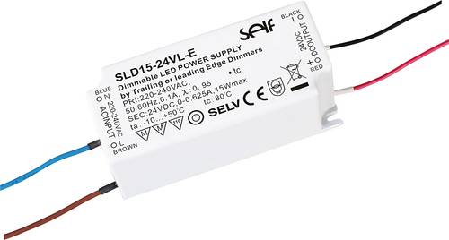 Self Electronics SLD15-24VL-E LED-Treiber Konstantspannung 15W 200 - 625mA 24 V/DC dimmbar, Überlas von Self Electronics