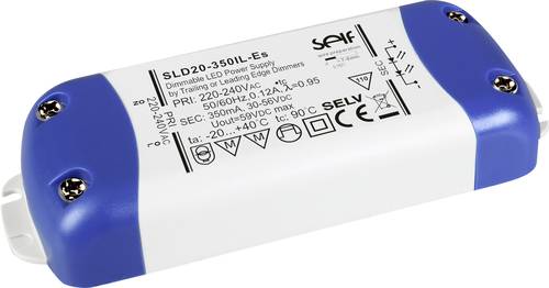 Self Electronics SLD20-350IL-ES LED-Treiber Konstantstrom 18.9W 350mA 30 - 54 V/DC dimmbar, Montage von Self Electronics