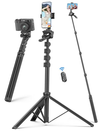 180CM Handy Stativ Ständer, Ausziehbar Aluminium Stative mit Abnehmbarer Fernbedienung 360° Drehbarer Handystativhalter Stabil Selfie Stick & Kamera Stativ Kompatibel mit iphone16 15 14/Android/Camera 180CM Handy Stativ Ständer, Ausziehbar Aluminium Stative mit Abnehmbarer Fernbedienung 360° Drehbarer Handystativhalter Stabil Selfie Stick & Kamera Stativ Kompatibel mit iphone16 15 14/Android/Camera von SelfieShow