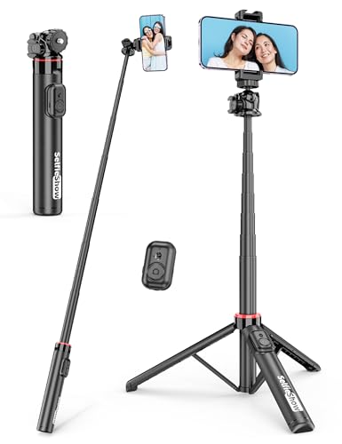 Aluminium Selfie Stick Stativ, Selfie Stange mit Fernbedienung & 360° Kugelkopf, Erweiterbar 4 in 1 Smartphone Stativ mit Cold Shoe Leichtes Reisestativ Kompatibel mit iPhone 16/15/14/Android Aluminium Selfie Stick Stativ, Selfie Stange mit Fernbedienung & 360° Kugelkopf, Erweiterbar 4 in 1 Smartphone Stativ mit Cold Shoe Leichtes Reisestativ Kompatibel mit iPhone 16/15/14/Android von SelfieShow