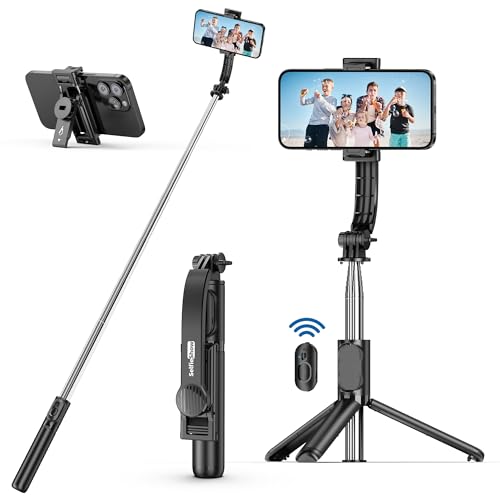 SelfieShow Selfie Stick Stativ, Erweiterbar Selfie-Stange mit Kabelloser Fernbedienung Tragbar Monopod Handyhalter Kompatibel mit iPhone 15/14/13/12/11 Pro/XS Max/XS/X/8/7, Samsung Huawei Smartphones SelfieShow Selfie Stick Stativ, Erweiterbar Selfie-Stange mit Kabelloser Fernbedienung Tragbar Monopod Handyhalter Kompatibel mit iPhone 15/14/13/12/11 Pro/XS Max/XS/X/8/7, Samsung Huawei Smartphones von SelfieShow