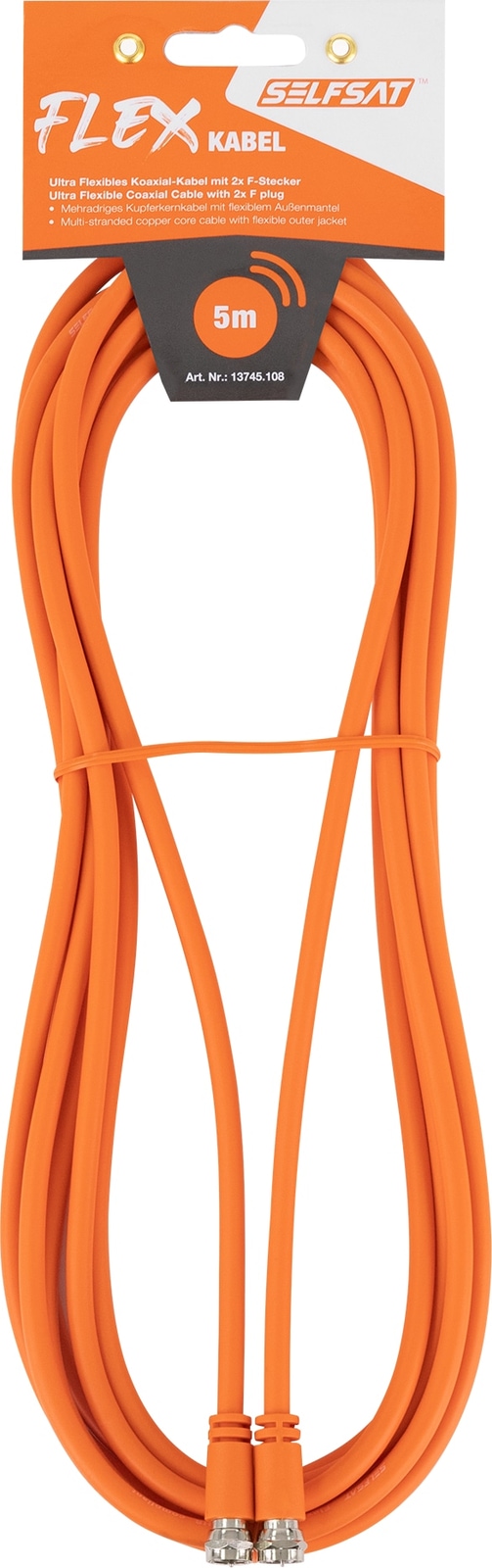 SELFSAT Antennenanschlusskabel Flex 5 m, orange von Selfsat