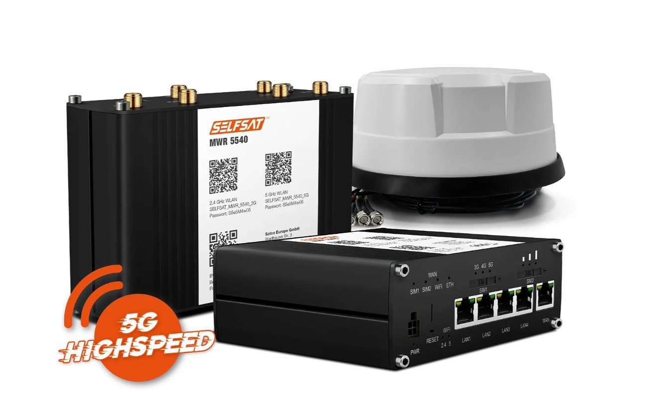 Selfsat SELFSAT MWR 5540 5G Cat 12 WLAN Router bis 2,6 Gbps Mobilfunkantenne Selfsat SELFSAT MWR 5540 5G Cat 12 WLAN Router bis 2,6 Gbps Mobilfunkantenne von Selfsat