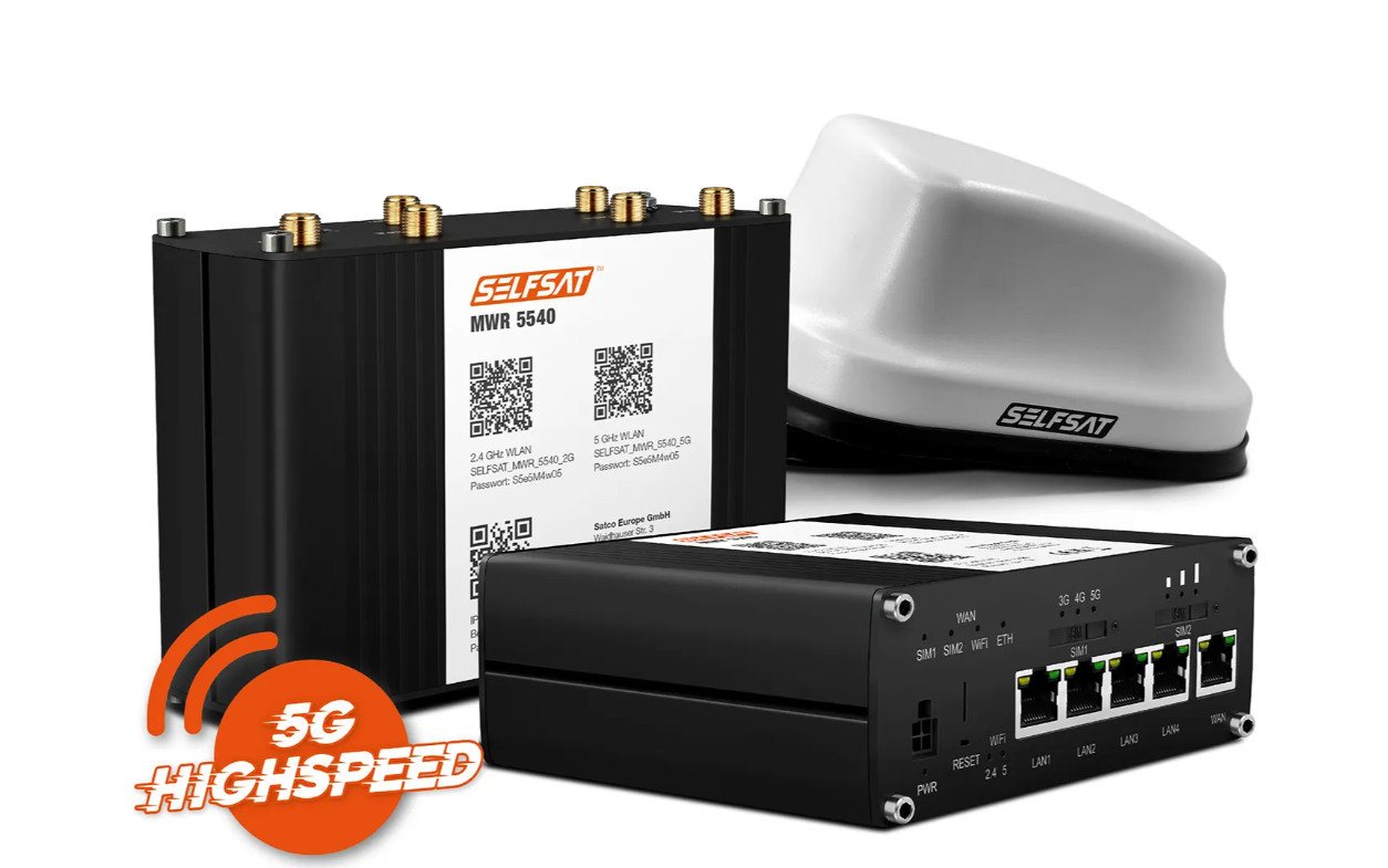 Selfsat SELFSAT MWR 5540 5G Cat 12 WLAN Router bis 2,6 Gbps Mobilfunkantenne Selfsat SELFSAT MWR 5540 5G Cat 12 WLAN Router bis 2,6 Gbps Mobilfunkantenne von Selfsat
