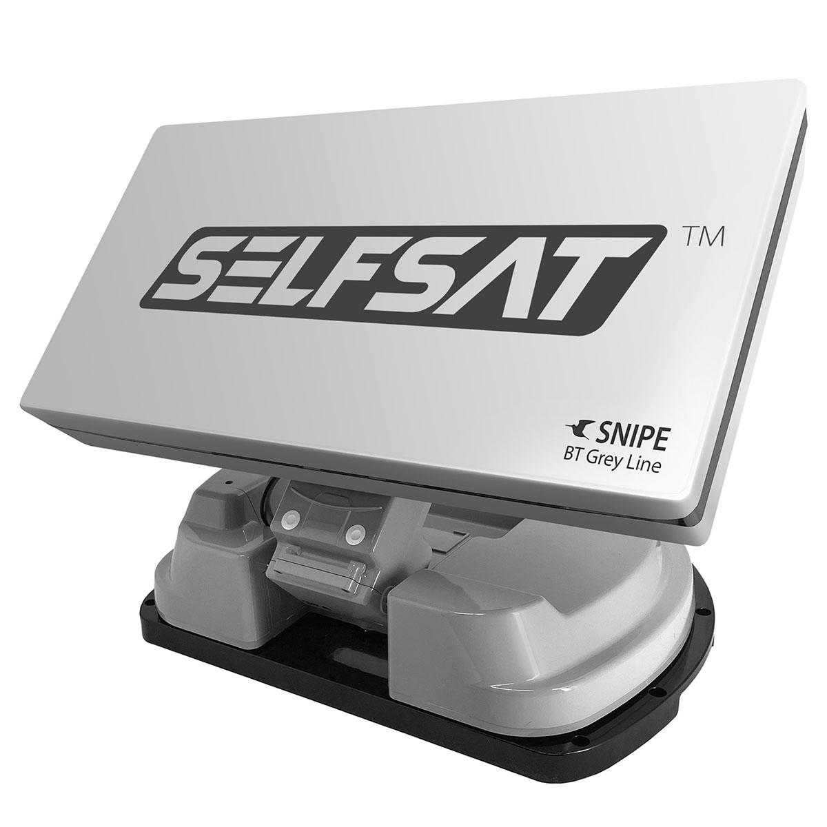 Selfsat Snipe BT Grey Line Single automatische Satelliten Camping Antenne (iOS/Android Steuerung) von Selfsat