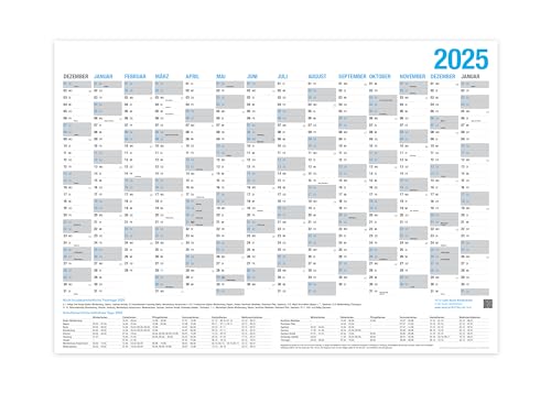 XL Wandkalender 2025 - DIN A3 (29,7 x 40,2 cm) für 14 Monate Dez 2024 - Jan 2026 | Wandplaner mit Ferien- und Feiertage-Übersicht von SellerRocket