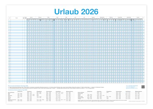 XXL Urlaubsplaner 2026 / Personalplaner - bis zu 45 Mitarbeiter I 13 Monate (DIN A1, 59,4 x 84,1 cm) von SellerRocket