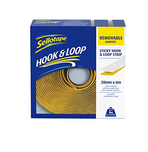 Sellotape 20 mm x 6 m "Haken Und Schlaufe abnehmbarer Klebestreifen von Sellotape