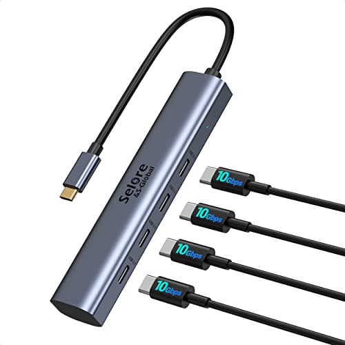 10Gbps USB Typ C Hub für Laptop mit 4 Port USB C 3.1 Gen2, Ultra Slim Data Hub [10Gbps] Kompatibel mit MacBook Pro, iPad Pro, MacBook Air, Dell XPS, Huawei, Lenovo, HP, Surface Book usw von Selore&S-Global