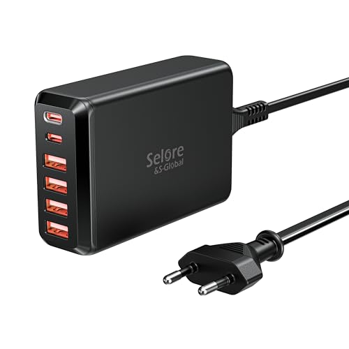 Ladegerät USB C 65W 6 Port 20W USB A + USB C Netzteil USB Schnellladegerät Charger PPS für Chargeur Secteur Desktop Netzteil Compatible mit iPad Pro iPhone 14 13 Sumsung Galaxy S22/S23 Xiaomi Note 11 Ladegerät USB C 65W 6 Port 20W USB A + USB C Netzteil USB Schnellladegerät Charger PPS für Chargeur Secteur Desktop Netzteil Compatible mit iPad Pro iPhone 14 13 Sumsung Galaxy S22/S23 Xiaomi Note 11 von Selore&S-Global