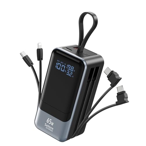 Power Bank 65w, Powerbank USB C Schnellladefunktion mit 4 Ports Tragbares Ladegerät, Handy Akkupack Portable Charger für Laptop, Kompatibel mit iPhone 16 15 14 13 12 11 XR Pro Max, MacBook, iPad Power Bank 65w, Powerbank USB C Schnellladefunktion mit 4 Ports Tragbares Ladegerät, Handy Akkupack Portable Charger für Laptop, Kompatibel mit iPhone 16 15 14 13 12 11 XR Pro Max, MacBook, iPad von Selore&S-Global