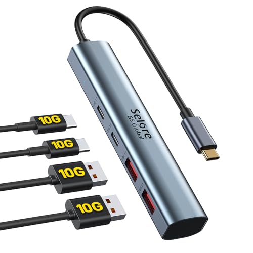 USB C auf USB 3.1 Hub 4 in 1 USB C Splitter 10G Daten Hub Kompatibel mit MacBook Pro/Air, iPad Pro, Laptops, Flash Drives, Mobile HDD, usw USB C auf USB 3.1 Hub 4 in 1 USB C Splitter 10G Daten Hub Kompatibel mit MacBook Pro/Air, iPad Pro, Laptops, Flash Drives, Mobile HDD, usw von Selore&S-Global