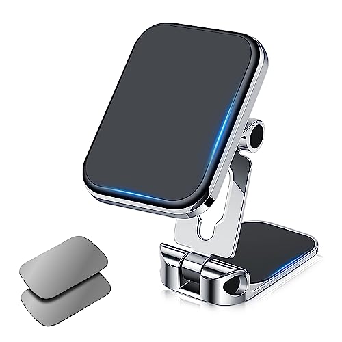 Seltureone Handyhalterung Auto Magnet , 360° Drehbarer Starker Magnetischer Klapphalter Magnet Telefonhalter, Starke Saugkraft Anti-Shake Magnet Handyhalterung fürs Auto von Seltureone