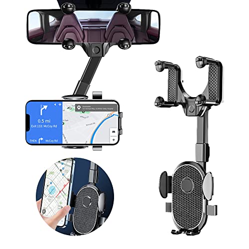 Seltureone Rückspiegel Telefonhalter, Handyhalterung Auto,Rückspiegel-Zubehör,Flexibel Drehbare Multifunktionale 360 °einziehbare Handyhalterung Auto Mit Universeller Halterung von Seltureone
