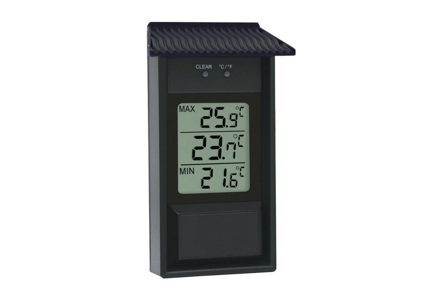 Selva Technik Max.-Min.-Thermometer für drinnen und draußen, schwarz Wetterstation von Selva Technik