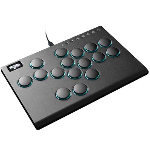 Arcade Stick, M16 Metall Arcade Controller mit Turbo und benutzerdefiniertem RGB, Arcade Fight Stick für Switch/PC/PS4/PS3, unterstützt Hot-Swap und SOCD (M16) von Semaiki