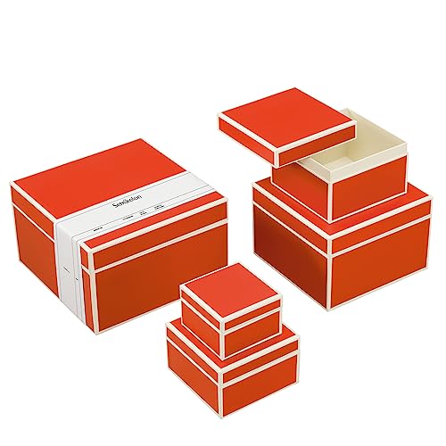 Geschenkschachteln, Satz mit 5 Größen orange +++ SAMMELBOXEN AUFBEWAHRUNGSBOXEN +++ SEMIKOLON Qualität von Semikolon