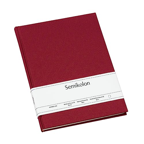 Semikolon 351282 - Notizbuch Classic B5 blanko - 176 Seiten, cremeweißes Papier – Lesezeichen – burgundy dunkel-rot von Semikolon