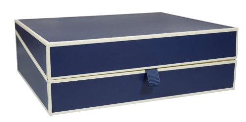 Semikolon 352571 Dokumentenbox – Aufbewahrungs-Box für Dokumente A4 – 31,5 x 26 x 10 cm – marine blau von Semikolon