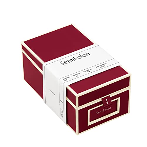 Semikolon 352640 Visitenkartenbox – alphabetisches Register – 10,5x18x8,3 cm – Business-Card-Box – burgundy dunkel-rot von Semikolon