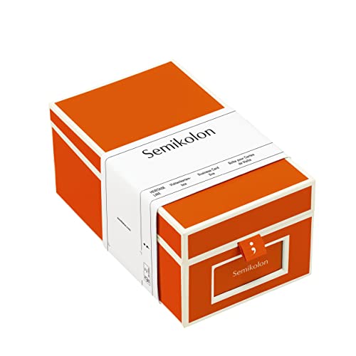 Semikolon 352648 Visitenkartenbox – alphabetisches Register – 10,5 x 18 x 8,3 cm – Business-Card-Box – orange orange von Semikolon
