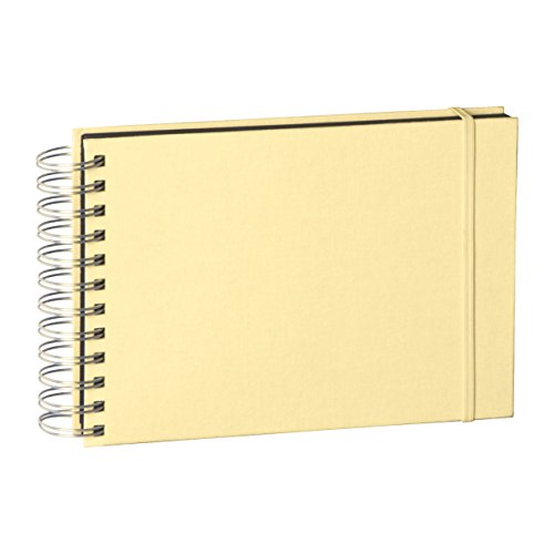 Semikolon 352990 Spiral Album Mini Mucho – 25x16 cm – Fotoalbum, 90 Seiten schwarz, Fotobuch, chamois sand von Semikolon