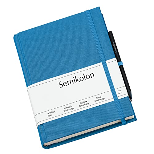 Semikolon 357560 - Reisetagebuch Grand Voyage - 14 x 19,2 cm 304 Seiten - 2 Lesezeichen Weltkarte – azzurro hell-blau von Semikolon