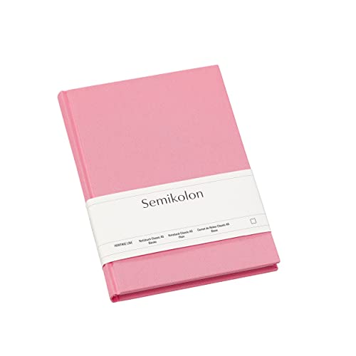 Semikolon 364084 - Notizbuch Classic A5 blanko - 176 Seiten, cremeweißes Papier – Lesezeichen – flamingo pink von Semikolon