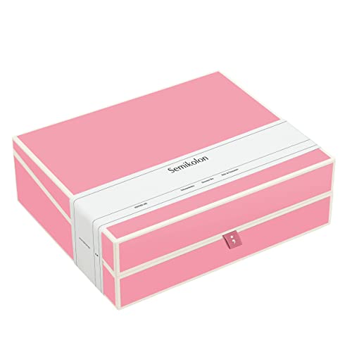 Semikolon 364103 Dokumentenbox – Aufbewahrungs-Box für Dokumente A4 – 31,5 x 26 x 10 cm – flamingo rosa von Semikolon