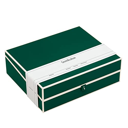 Semikolon 364105 Dokumentenbox – Aufbewahrungs-Box für Dokumente A4 – 31,5 x 26 x 10 cm – forest grün von Semikolon