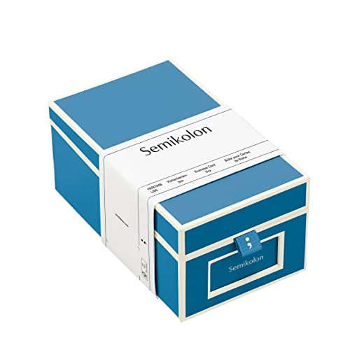 Semikolon 364114 Visitenkartenbox – alphabetisches Register – 10,5 x 18 x 8,3 cm – Business-Card-Box – azzurro hell-blau von Semikolon