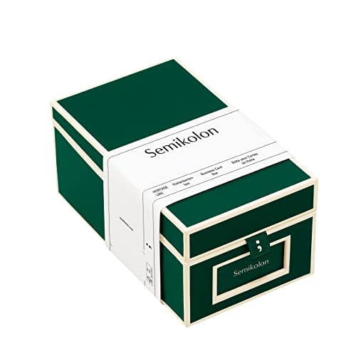 Semikolon 364117 Visitenkartenbox – alphabetisches Register – 10,5 x 18 x 8,3 cm – Business-Card-Box – forest grün von Semikolon