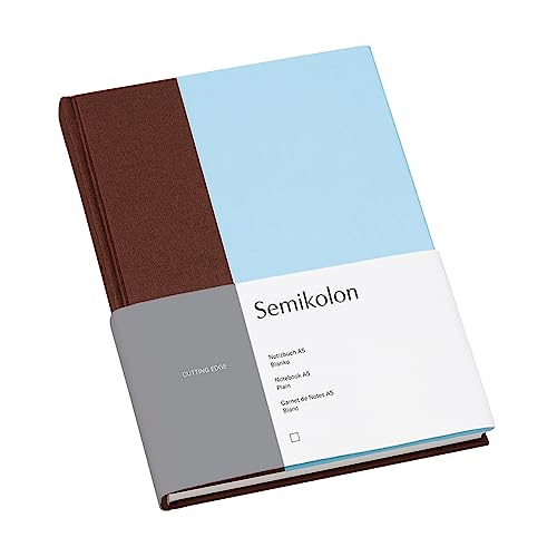 Semikolon 364824 – Notizbuch Cutting Edge A5 blanko - 176 Seiten, cremeweißes Papier – Lesezeichen – pecan ice von Semikolon