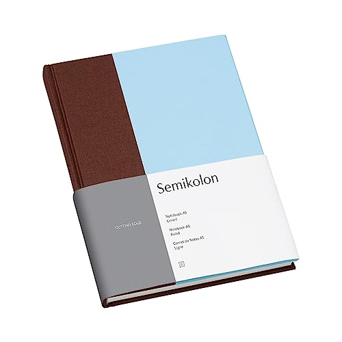 Semikolon 364832 – Notizbuch Cutting Edge A5 liniert - 176 Seiten, cremeweißes Papier – Lesezeichen – pecan ice von Semikolon